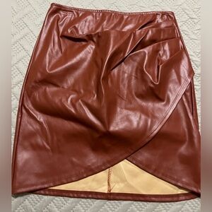 Brown Leather Skirt